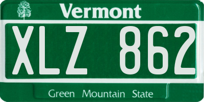 VT license plate XLZ862