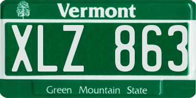 VT license plate XLZ863