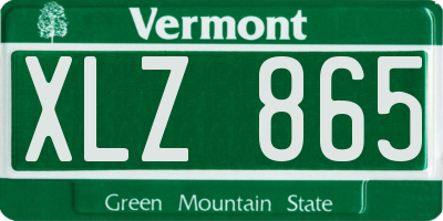 VT license plate XLZ865