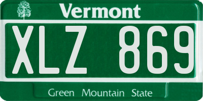 VT license plate XLZ869