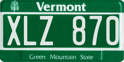VT license plate XLZ870