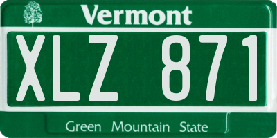 VT license plate XLZ871