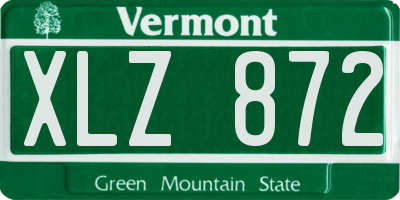 VT license plate XLZ872