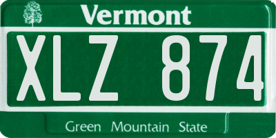 VT license plate XLZ874