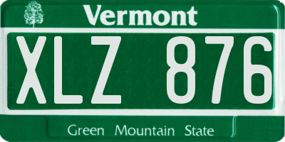 VT license plate XLZ876