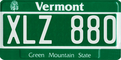 VT license plate XLZ880