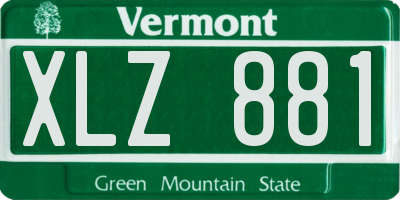 VT license plate XLZ881