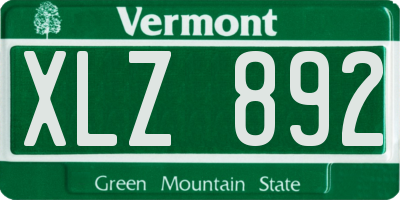 VT license plate XLZ892