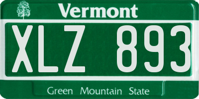 VT license plate XLZ893