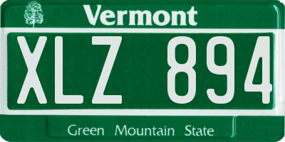 VT license plate XLZ894