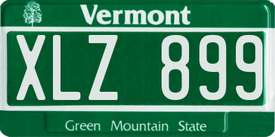 VT license plate XLZ899