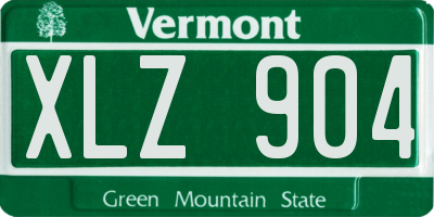 VT license plate XLZ904
