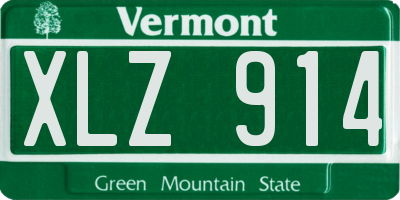 VT license plate XLZ914