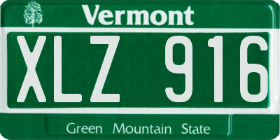VT license plate XLZ916