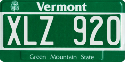 VT license plate XLZ920