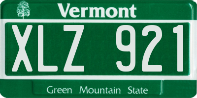 VT license plate XLZ921