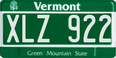 VT license plate XLZ922