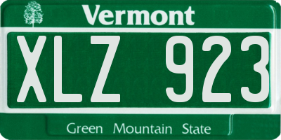 VT license plate XLZ923