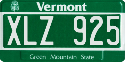 VT license plate XLZ925