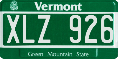 VT license plate XLZ926