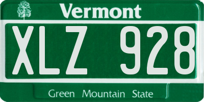 VT license plate XLZ928