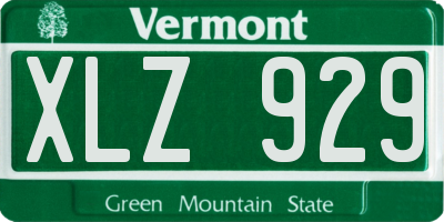 VT license plate XLZ929
