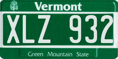 VT license plate XLZ932