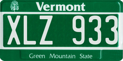 VT license plate XLZ933