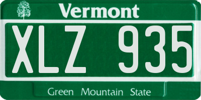 VT license plate XLZ935