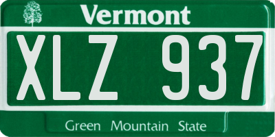VT license plate XLZ937