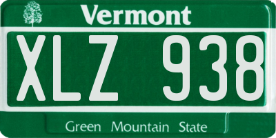 VT license plate XLZ938