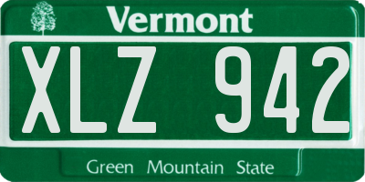 VT license plate XLZ942
