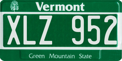 VT license plate XLZ952