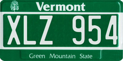 VT license plate XLZ954