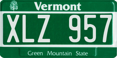 VT license plate XLZ957