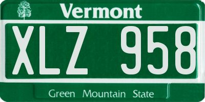 VT license plate XLZ958