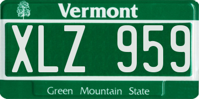VT license plate XLZ959