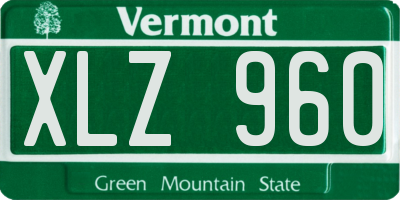 VT license plate XLZ960