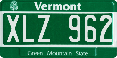 VT license plate XLZ962