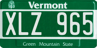 VT license plate XLZ965