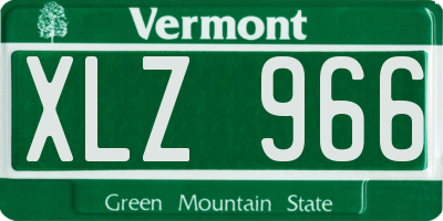 VT license plate XLZ966