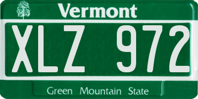 VT license plate XLZ972