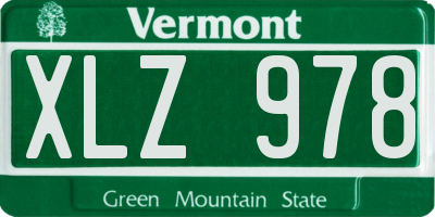 VT license plate XLZ978