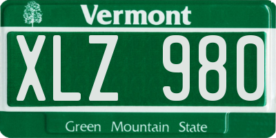VT license plate XLZ980