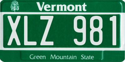 VT license plate XLZ981
