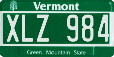 VT license plate XLZ984