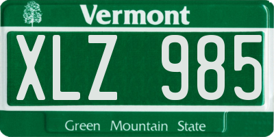 VT license plate XLZ985