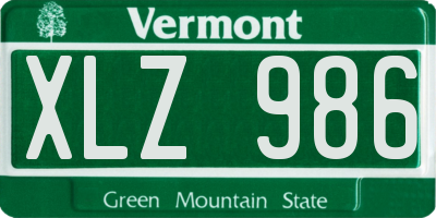 VT license plate XLZ986