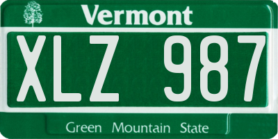 VT license plate XLZ987