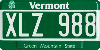 VT license plate XLZ988